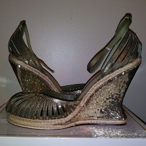 Sequin Wedge Heel